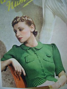 1938 Sweater with fancy weave designs