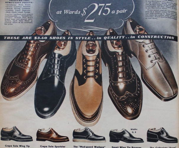 1938 men's 1930s dark dress shoes