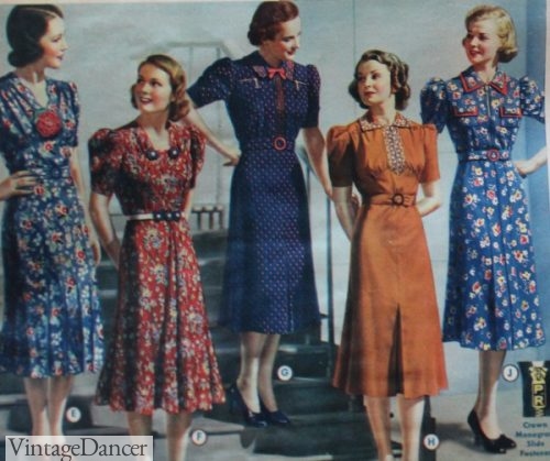 1938 dresses, 1930s dresses