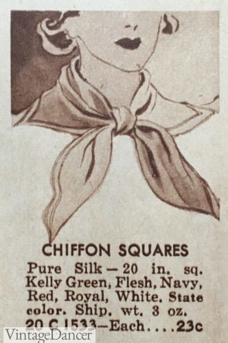 1930s chiffon neck scarf accessory