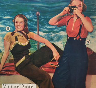 1930s Overalls and suspender pants at VintageDancer