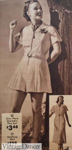 1938 playsuit with long cover dress