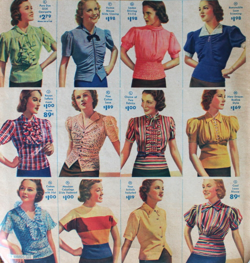 1938 short sleeve blouses