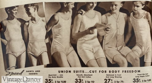 1938 cotton briefs or union suits