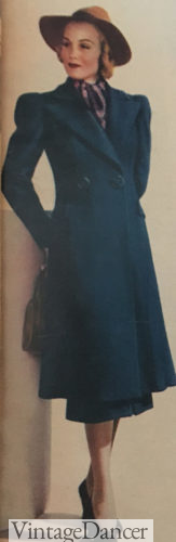 1930s two button reefer coat women winter fashion