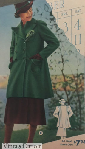 1930s winter stroller length coat at VintageDancer