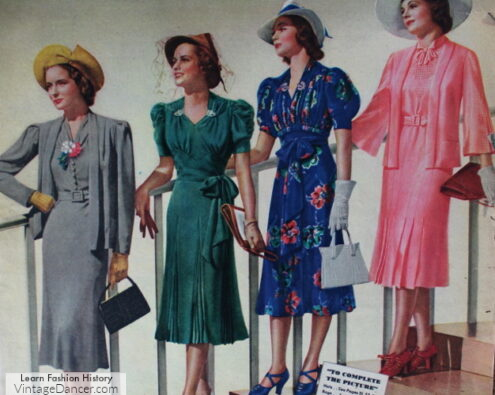 1930s church dresses tea dresses swing dresses frocks 1938