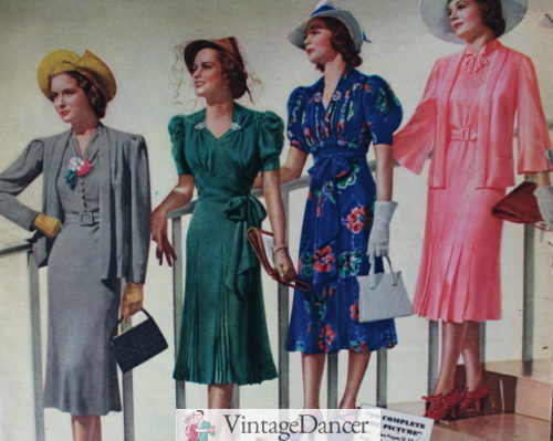 1938 various glove colors and lengths for day clothes