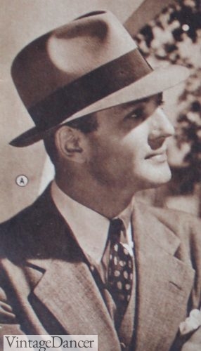 1938 classic men's fedora hat 1930s mens hats headwear