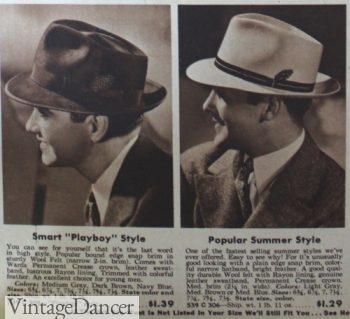 1938 snap brim fedora, a sportier men's hat