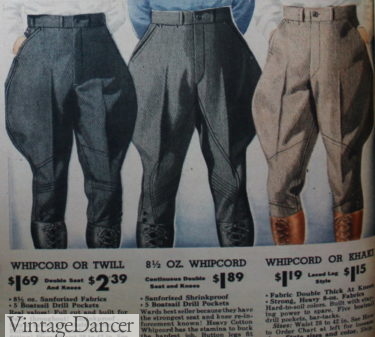 1930s sport or uniform breeches mens jodphurs short pants riding