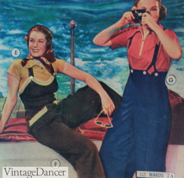1930s women overalls and suspender pants