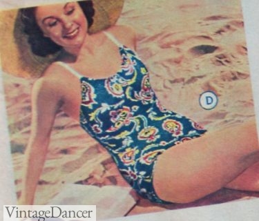1930s paisley print swimsuit