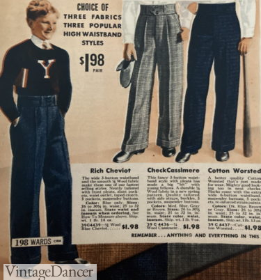 1930s teenage boys clothing pants
