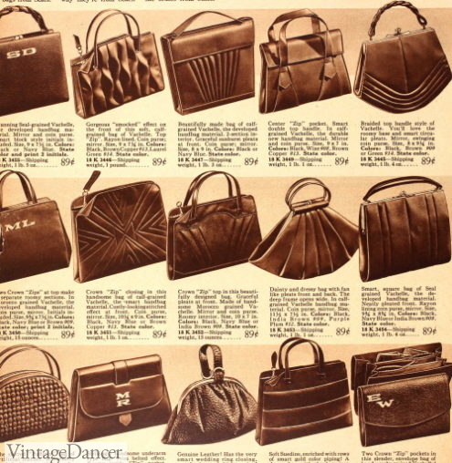 1938 art deco details purses handbags 1930s