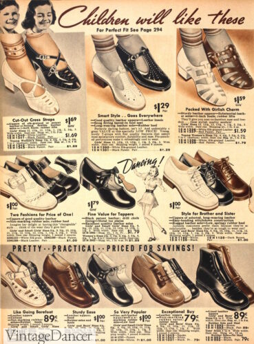 1938 girls shoes