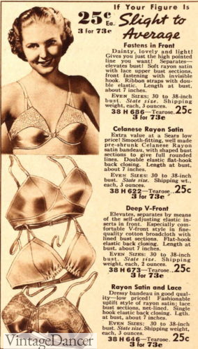 1938 bras for small to average busts