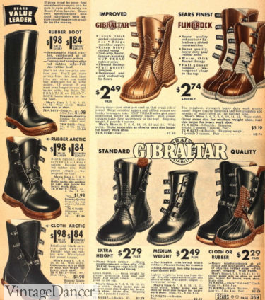 1930s rain boots mens workwear