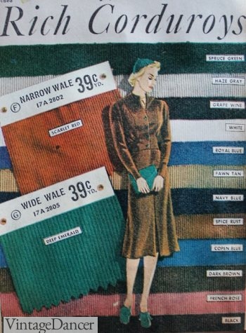 1938 Corduroy Fabric