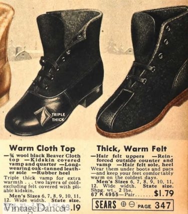 1930s snow boots felt winter boots