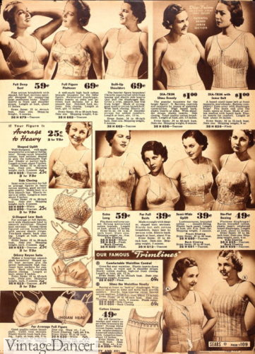 1938 bras full figure bras lingrie 1930s