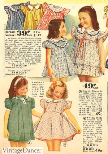 1930s girls fashion dresses toddlers little girls kids children