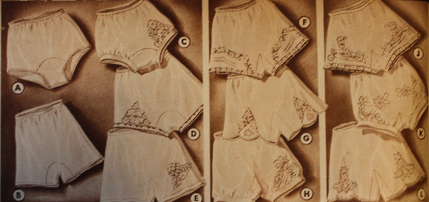 1938 underwear- briefs (top) and panties (bottom)