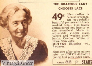 1930s lace dicky collar for old women