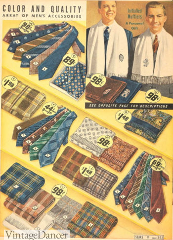 1938 mens neckties ties and mufflers (scarf)
