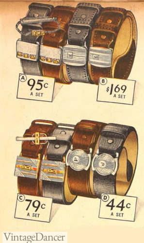 1938 men's belts and buckles