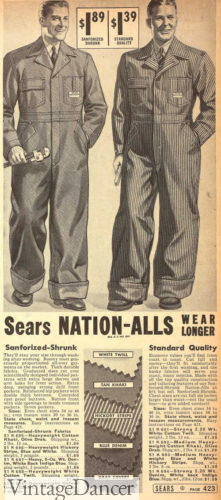 1930s mens workwear coveralls and fabrics