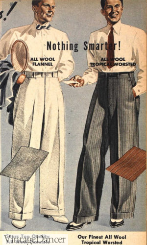 1938 men's summer trousers for casual and dressy attire