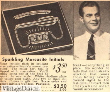 1938 men's collar grip, tie chain, with placements