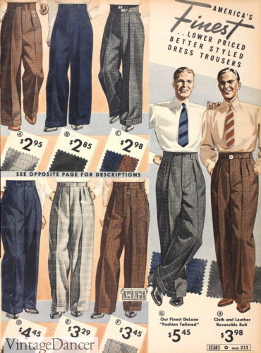 1930s dress trousers mens fashion