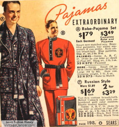 1930s Men's Russian Style Lounge Pajama and Robe