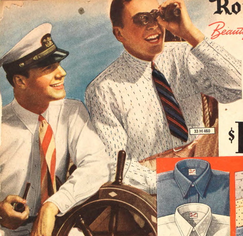 1938 dress shirts worn for casual summer sports