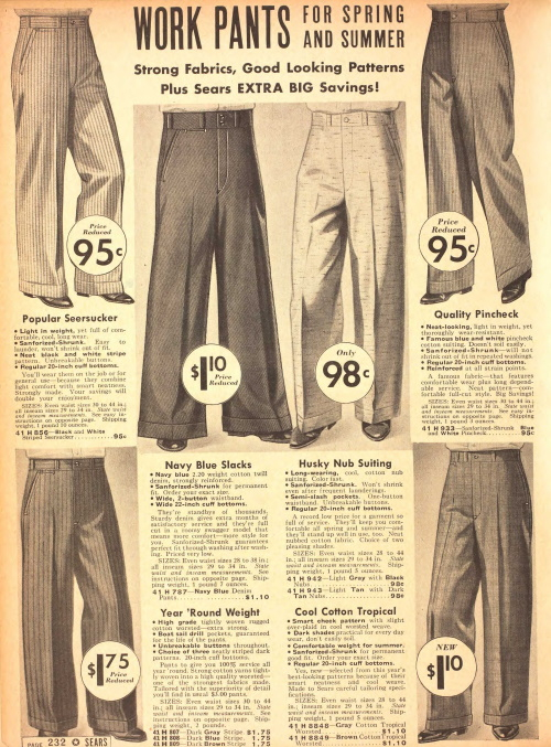 1930s Men's Workwear, Everyday Clothing