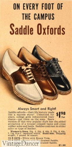1930s saddle oxfords shoes teens girls women college sportswear 1938
