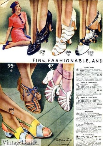 1930s summer sandals, 1938
