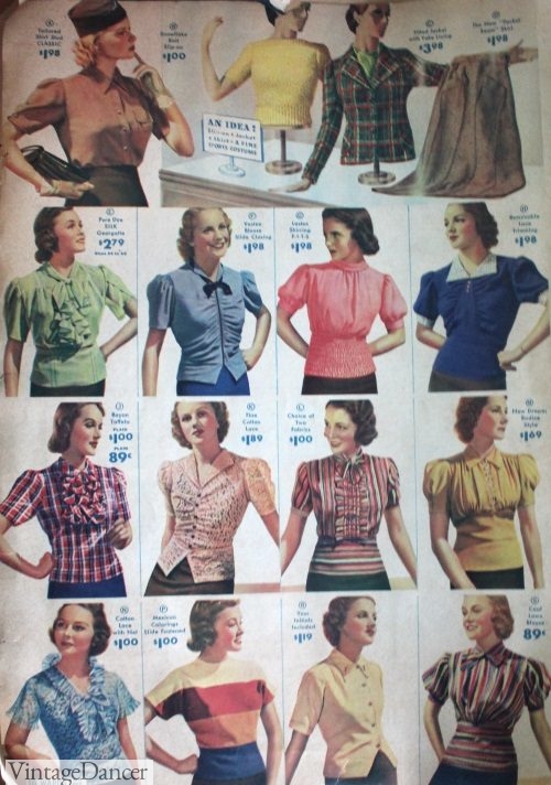 1930s knit tops and blouses