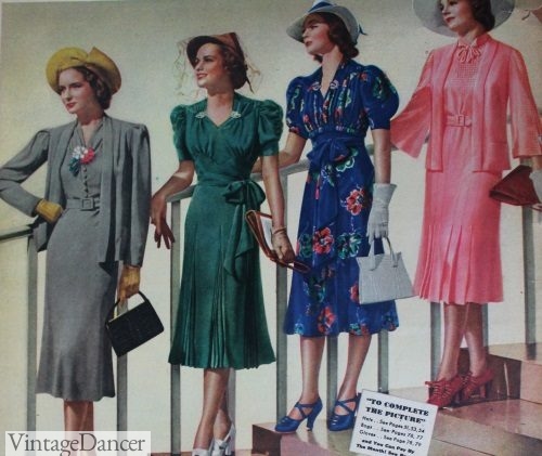 1938 dresses, 1930s dresses