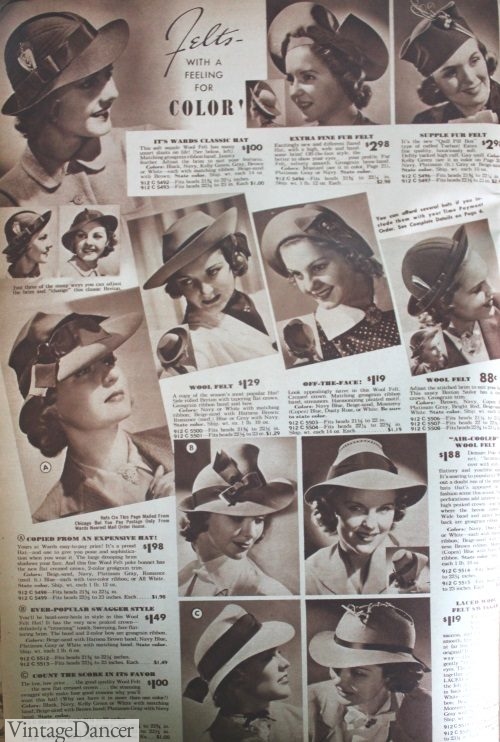 1938 1930s girls hats teens juniors