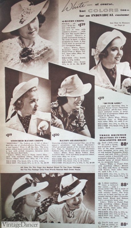 1930s womens hats 1938