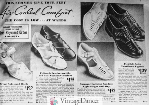1938 men's summer sandals shoes 1930s