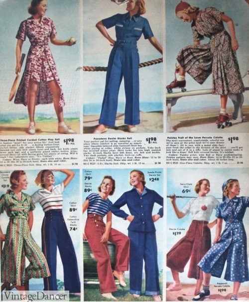 1930s Casual pants and culottes