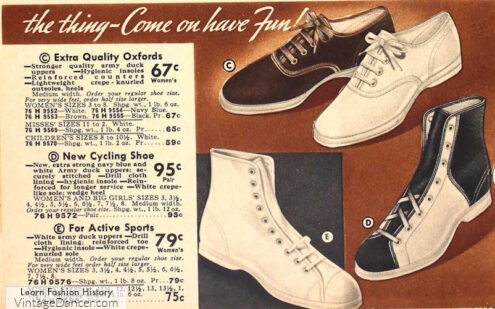 1930s sneakers, tennis shoes