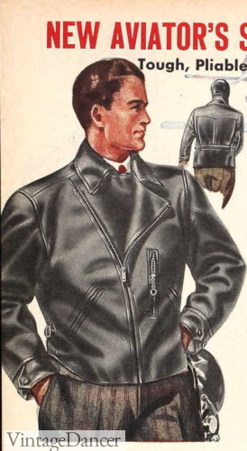 1930s Aviator style leather jacket 1940s