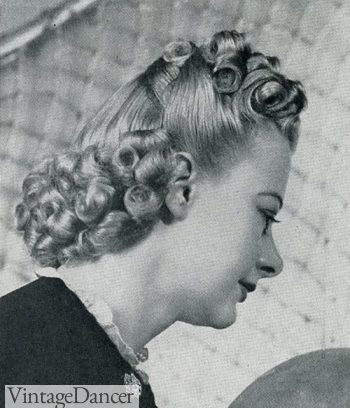 1939 tight curls for a half up half down hair style