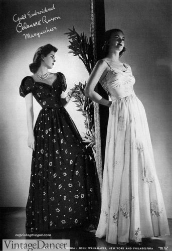 1940s glamour evening dress