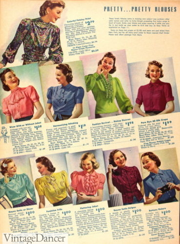 1930s blouses tops shirts women 1930s fashion ww2